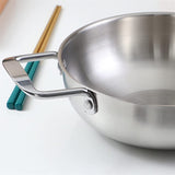 NNEDSZ 26cm seafood Silver Paella Pan with Riveted Chrome Plated Handles Dishwasher Safe