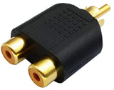 NNEDSZ RCA Male to 2X RCA Female Audio Splitter Adapter Connector Coupler