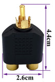 NNEDSZ RCA Male to 2X RCA Female Audio Splitter Adapter Connector Coupler