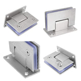 NNEDSZ 90 Degree Glass Door Cupboard Showcase Cabinet Clamp Glass Shower Doors Hinge 304 Steel