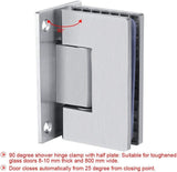 NNEDSZ 90 Degree Glass Door Cupboard Showcase Cabinet Clamp Glass Shower Doors Hinge 304 Steel