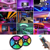 NNEDSZ 5050 RGB LED Strip Lights Waterproof SMD 300 IP65 5m 12V 44key IR Controller