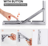 NNEDSZ 2PCS 12inch Steel Wall Mounted Folding Triangle Angle Shelf Support Bracket Rack