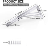 NNEDSZ 2PCS 14inch Steel Wall Mounted Folding Triangle Angle Shelf Support Bracket Rack