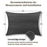 NNEDSZ 2m x 3m Grey Rectangle Sun Shade Sails for Patios Sun UV Outdoor Canopy Backyard Sunshades