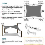 NNEDSZ 4m x 6m Grey Rectangle Sun Shade Sails for Patios Sun UV Outdoor Canopy Backyard Sunshades