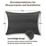 NNEDSZ 4m x 6m Grey Rectangle Sun Shade Sails for Patios Sun UV Outdoor Canopy Backyard Sunshades