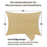 NNEDSZ 2m x 3m Rectangle Sun Shade Sails for Patios Sun UV Outdoor Canopy Backyard Sunshades