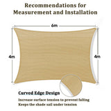 NNEDSZ 4m x 6m Rectangle Sun Shade Sails for Patios Sun UV Outdoor Canopy Backyard Sunshades