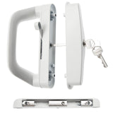 NNEDSZ Sliding Patio Door Handle Set Mortise Lock Suitable for Sliding Glass Patio Door Keyed White