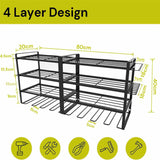 NNEDSZ Large Power Tool Organizer 4 Layers Garage Tool Storage Rack Workshop Tool Shelf Drill Pliers Hammer Rack