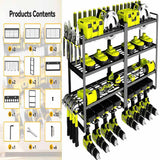 NNEDSZ Large Power Tool Organizer 4 Layers Garage Tool Storage Rack Workshop Tool Shelf Drill Pliers Hammer Rack