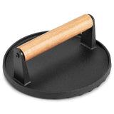 NNEDSZ Heavy Duty Round / Rectangle Cast Iron Grill Burger Press Pre-Seasoned Steak Griddle BBQ Grilling