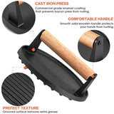NNEDSZ Heavy Duty Round / Rectangle Cast Iron Grill Burger Press Pre-Seasoned Steak Griddle BBQ Grilling
