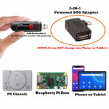 NNEDSZ 2-in-1 Powered Micro USB OTG Adapter Left Angled PlayStaion Classic Chromecast Android Phone Tablet