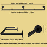 NNEDSZ 184cm Clothing Racks for Hanging Clothes Garment Rack Industrial Pipe clothes Rack Drying Rack