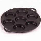 NNEDSZ 7 Cup Cast Iron Egg Frying Pan Divided Egg Skillet Pan Fried Egg Pan Cooker Pancake Egg Fryer