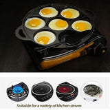 NNEDSZ 7 Cup Cast Iron Egg Frying Pan Divided Egg Skillet Pan Fried Egg Pan Cooker Pancake Egg Fryer