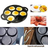NNEDSZ 7 Cup Cast Iron Egg Frying Pan Divided Egg Skillet Pan Fried Egg Pan Cooker Pancake Egg Fryer