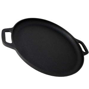 NNEDSZ 13.5" 35cm Pre-Seasoned Cast Iron Pizza Baking Pan Cooking Griddle Stove Oven Grill Campfire