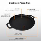 NNEDSZ 13.5" 35cm Pre-Seasoned Cast Iron Pizza Baking Pan Cooking Griddle Stove Oven Grill Campfire