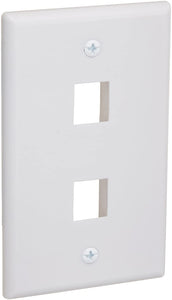NNEDSZ 2 Port QuickPort outlet Wall Plate face plate, two Gang White