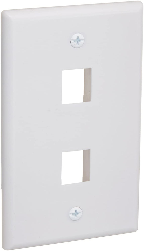 NNEDSZ 2 Port QuickPort outlet Wall Plate face plate, two Gang White