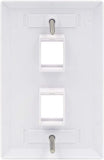 NNEDSZ 2 Port QuickPort outlet Wall Plate face plate, two Gang White