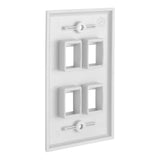 NNEDSZ 4 Port QuickPort outlet Wall Plate face plate, four Gang White