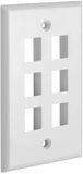NNEDSZ 6 Port QuickPort outlet Wall Plate face plate, six Gang White
