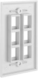 NNEDSZ 6 Port QuickPort outlet Wall Plate face plate, six Gang White