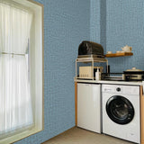 NNEDSZ 61cm x 10m Green Wallpaper Decor Faux Grasscloth Paper Wall Paper Self Adhesive Removable Blue