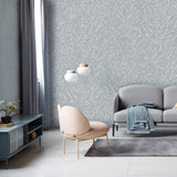 NNEDSZ 61cm x 10m Green Wallpaper Decor Faux Grasscloth Paper Wall Paper Self Adhesive Removable Silver