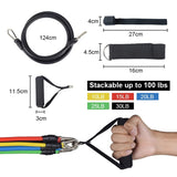 NNEDSZ 11 Pack Resistance Bands Stackable Exercise Bands Home Workouts Physical Therapy Gym Training
