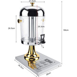 NNEDSZ 8L Commercial Restaurant Buffet Beverage Juice Beverage Dispenser Drink Container Gold