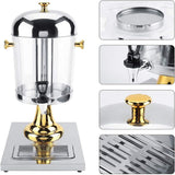 NNEDSZ 8L Commercial Restaurant Buffet Beverage Juice Beverage Dispenser Drink Container Gold