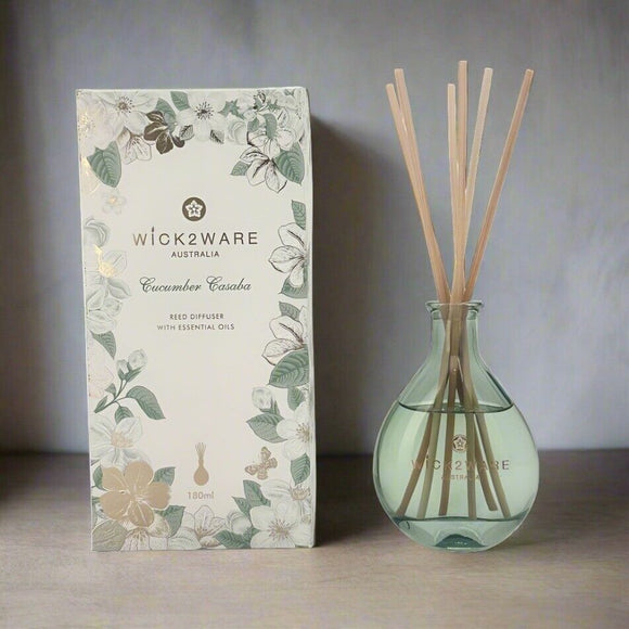 NNEDSZ 180ml Cucumber Casaba Reed Diffuser with Essential Oils