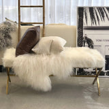 NNEDSZ Interior Ave - Oxley Fur Bench - White & Gold