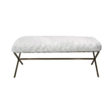 NNEDSZ Interior Ave - Oxley Fur Bench - White & Gold