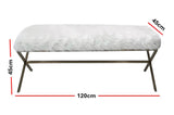 NNEDSZ Interior Ave - Oxley Fur Bench - White & Gold