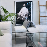 NNEDSZ Interior Ave - Oxley Fur Bench - White & Silver