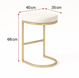 Interior Ave - Royale Oatmeal Tweed Linen Kitchen Bar Stool