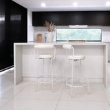 NNEDSZ Interior Ave - Calipo White Leather Kitchen Bar Stool - Set of 2