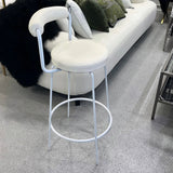 NNEDSZ Interior Ave - Calipo White Leather Kitchen Bar Stool - Set of 2