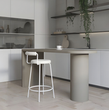 NNEDSZ Interior Ave - Calipo White Leather Kitchen Bar Stool - Set of 2