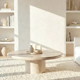 Interior Ave - Nobu Round Sculptural Stone Coffee Table - Natural Stone 70cm