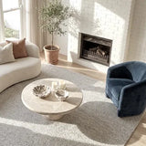Interior Ave - Nobu Round Sculptural Stone Coffee Table - Natural Stone 70cm