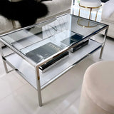 NNEDSZ Interior Ave - Vogue Coffee Table - White Marble Stone & Glass
