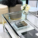 NNEDSZ Interior Ave - Vogue Coffee Table - White Marble Stone & Glass