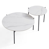NNEDSZ Interior Ave - Bianco Nested Coffee Table Set - White Marble Stone